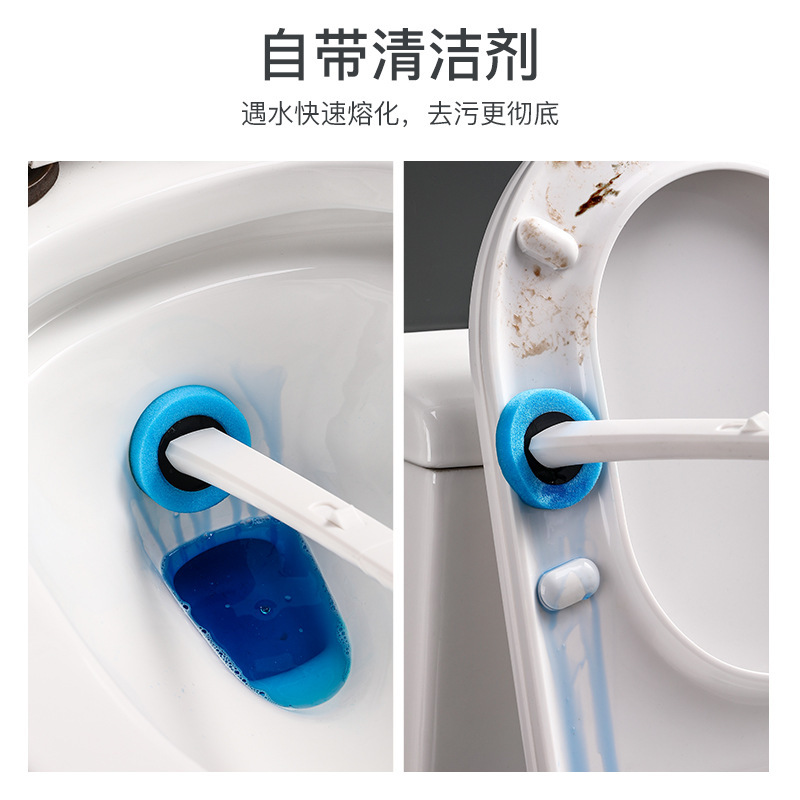 使い捨て使い捨てトイレブラシ溶解交換ヘッドトイレ洗浄ブラシセット死角のない家庭用壁掛け|undefined