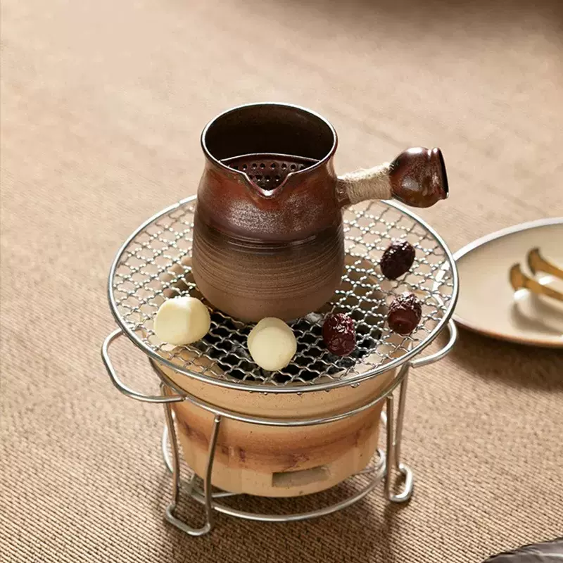 围炉煮茶土陶烧烤小泥炉围炉煮茶炉子烧炭家用户外烤茶炭炉炭火炉