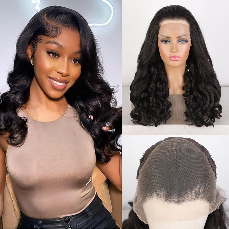 European and American wigs 13*6 front lace Latisha synthetic fiber wig Jerry curl Lace future wigs