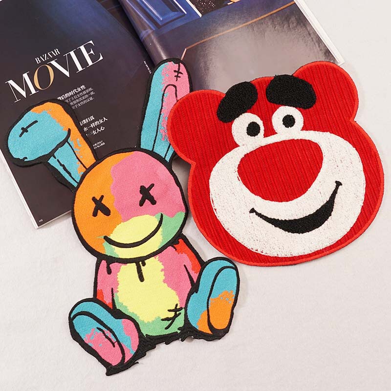 Fashion brand embroidered clothes stickers large rabbit cute patch fashion decals all-match women's down jacket patch stickers