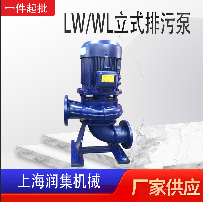 铸铁不锈钢LW边立式不阻塞排污泵WL立式单级无堵塞电动污水泵