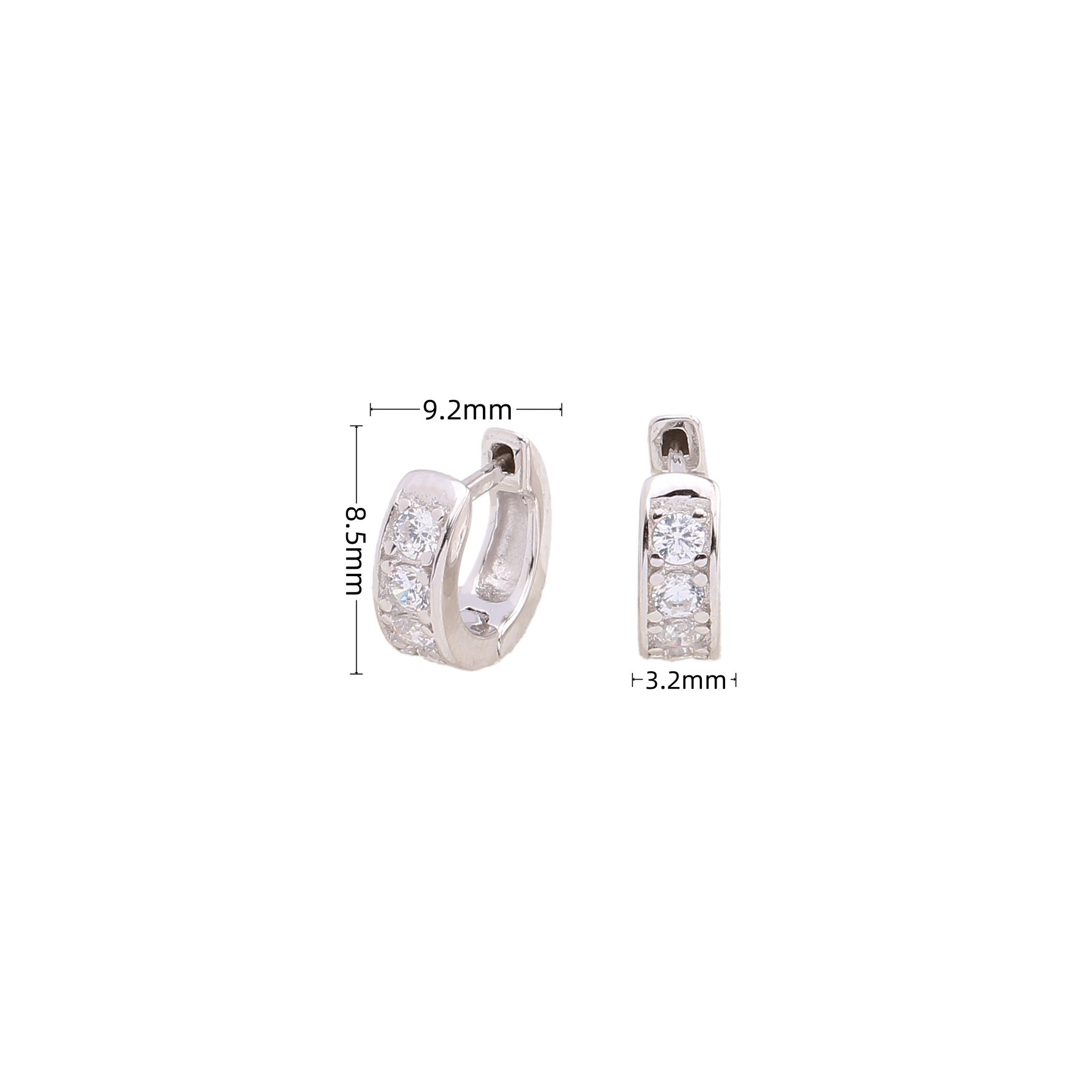Electroplating Gold Plating Process 925 Sterling Silver Ear Needle Material White Gold Plated, Gold Plated Plating Material 1 Pair 925 Sterling Silver Zircon U Shape Hoop Earrings Huggie Earrings Earrings