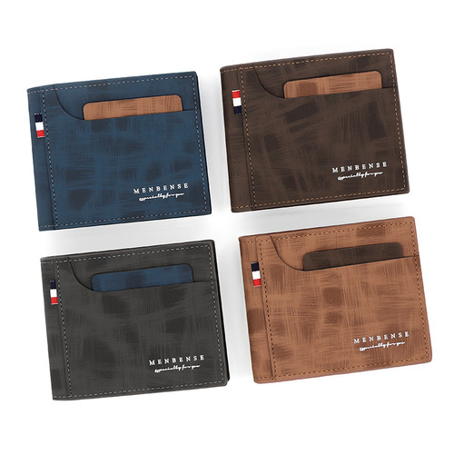 Korean style men's short wallet, fashionable card slot TPU printed multi-card slot zipper coin bag men's hinged wallet