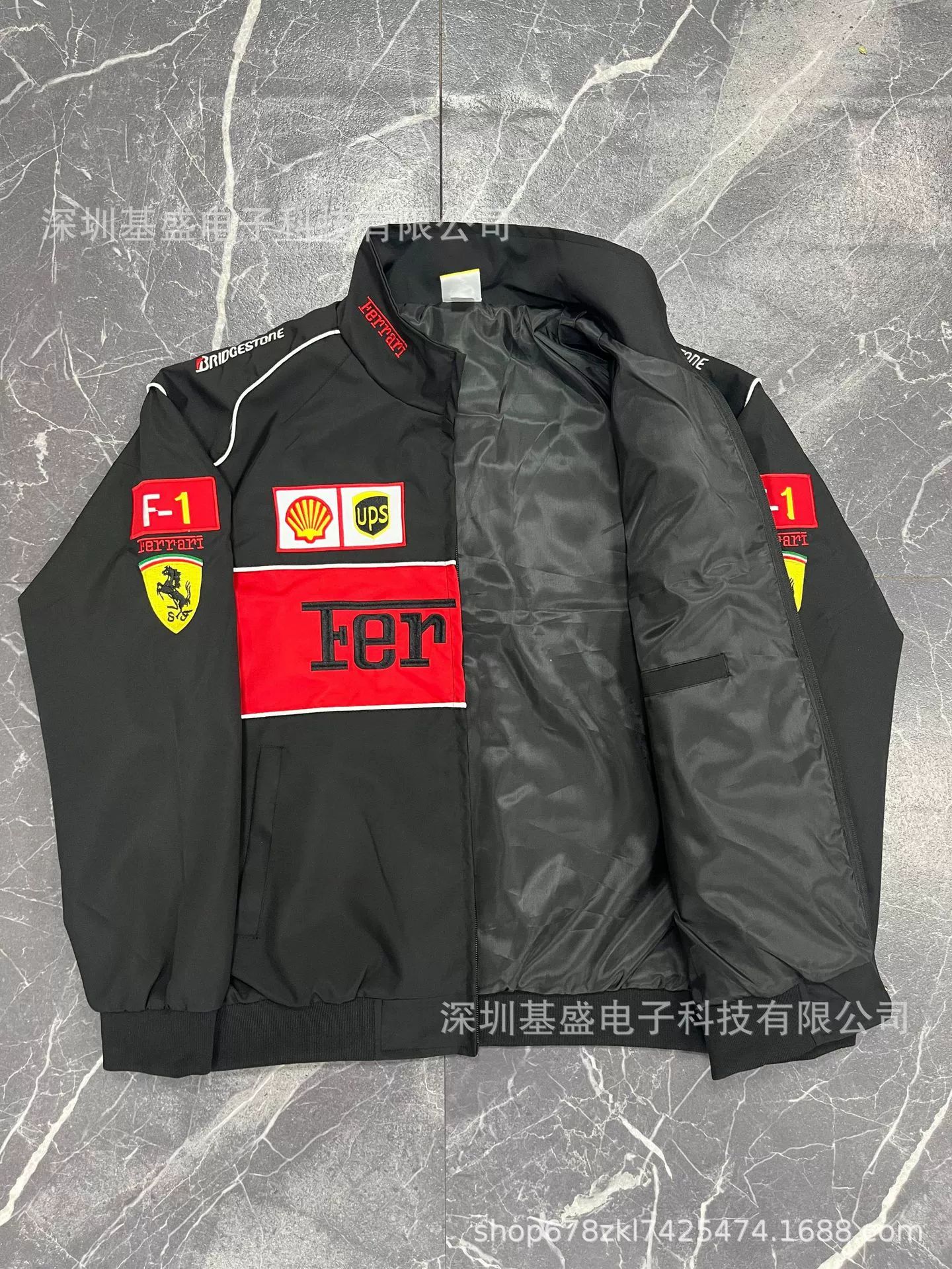 Пуховик (Ferrari) с длинным рукавом, с вышивкой, европейский стиль, на заказ, размеры S–XXL