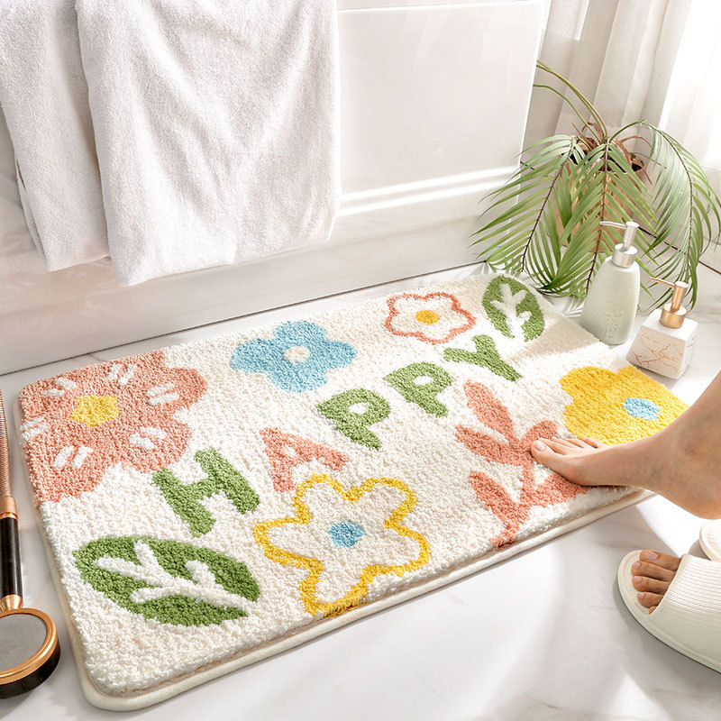 New small fresh plush bathroom non-slip mat home entrance thickened floor mat bathroom bedroom foot mat door