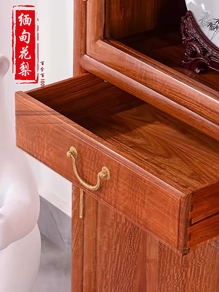 ✅ Burmese Rosewood Top Cabinet, Chinese-Style Solid Wood Wardrobe, Bedroom Wardrobe, Plain Carved Wardrobe Storage