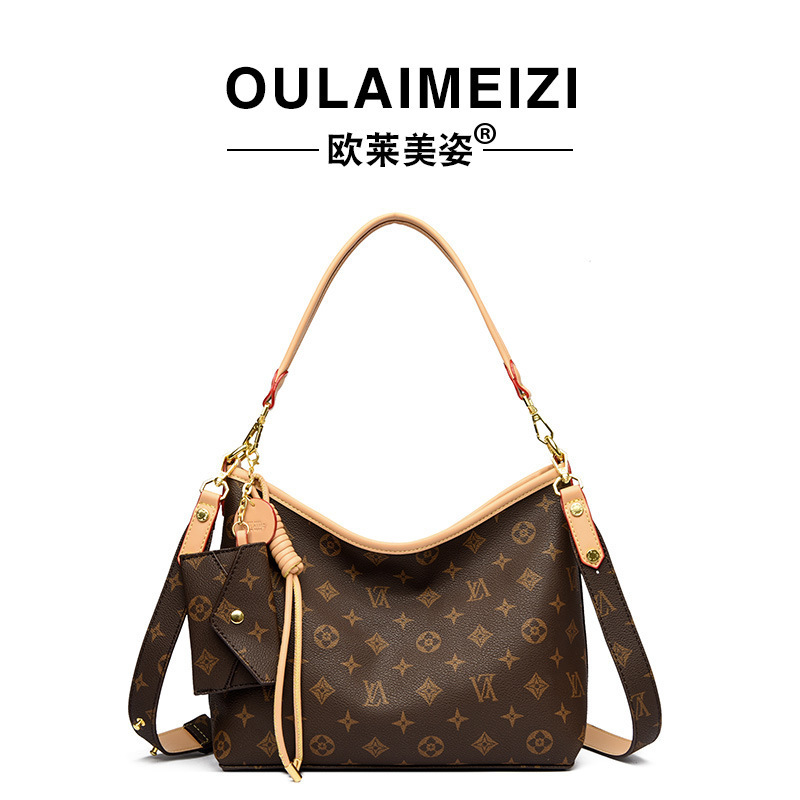 High-End Luxury Vintage Monogram Handbag for Women, Small Square Bag, 2025 New Model, Monogram K Letter Shoulder Crossbody Bag for Women