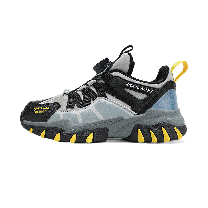 Zapatos de niñas de primavera y otoño 2025, nuevos zapatos de suela suave antideslizante para niños, zapatos de botón giratorio para padres.