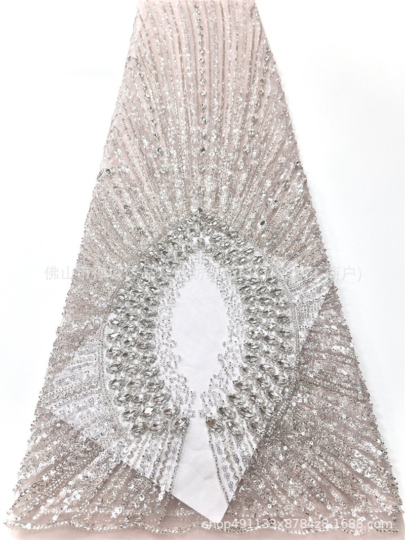 Centro hueco ojo de caballo diamante tela de malla de alta calidad brindis de novia alfombra roja tela de vestido delgada