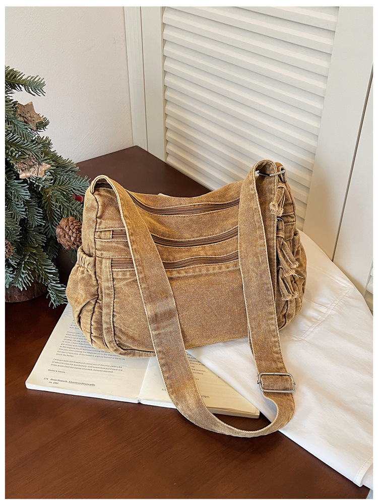 Hacer viejo bolso de lavado con agua para mujeres 2026 nuevo estilo de moda bolso de hombro de bolso retrógrado bolso de viaje image 10