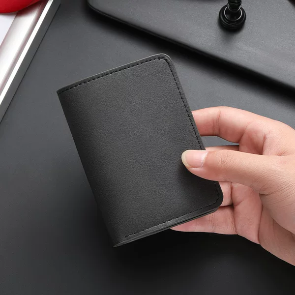 New Light Version Unprinted Men's Short Wallet Solid Color Simple Men's Thin Soft Leather Wallet Multi-Functional Wallet Card Holder