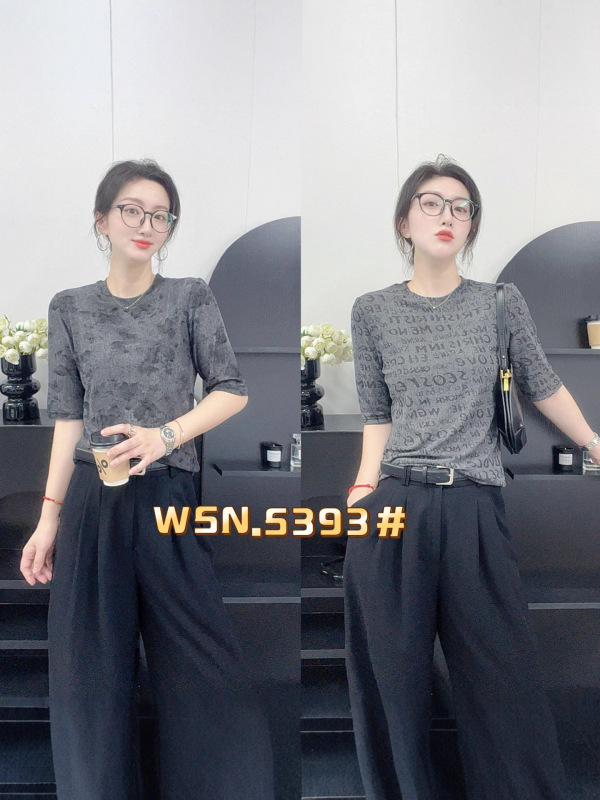 2025早秋新款休闲套头圆领女装上衣T恤5393|undefined