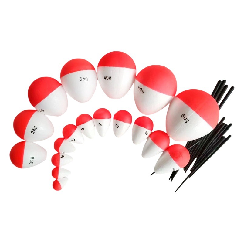 Cross-Border red and white floating EVA foam hard foaming through the belly long-cast fish floating export floating buoyant fish floating