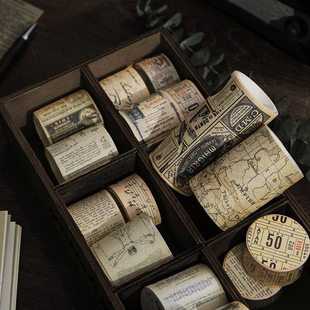 Yan Ji Wen Yan series series retro nostalgic wind map text creativity and paper tape