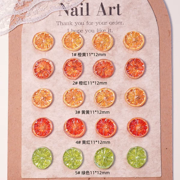Ice-Clear Lemon Slices, Sliced ​​Fruit Nail Art Accessories, Resin Stereo Wearable Nail Accessories, DIY Hairpin Earrings Accessories