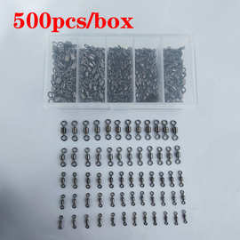 跨境500枚套装美式八字环4-12号各100连接器别针8字环转环钓鱼品