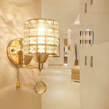 简约现代金色单头K9水晶壁灯创意艺术床头灯镜前灯卧室