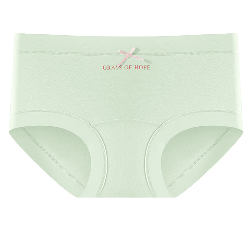 Ropa interior de mujer, algodón puro, antibacteriano, clase A, algodón para bebés, cintura media, entrepierna larga, pantalones cortos triangulares de primavera y verano, ropa interior sin costuras para niñas