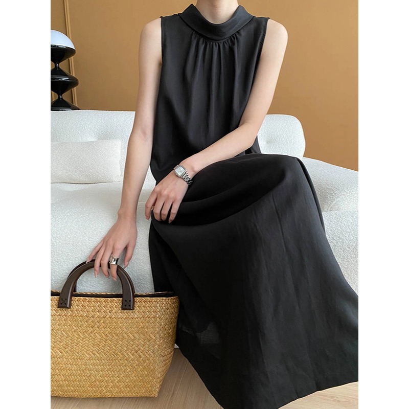 司南设计师款天丝亚麻两穿法宽松气质无袖背心裙高级感