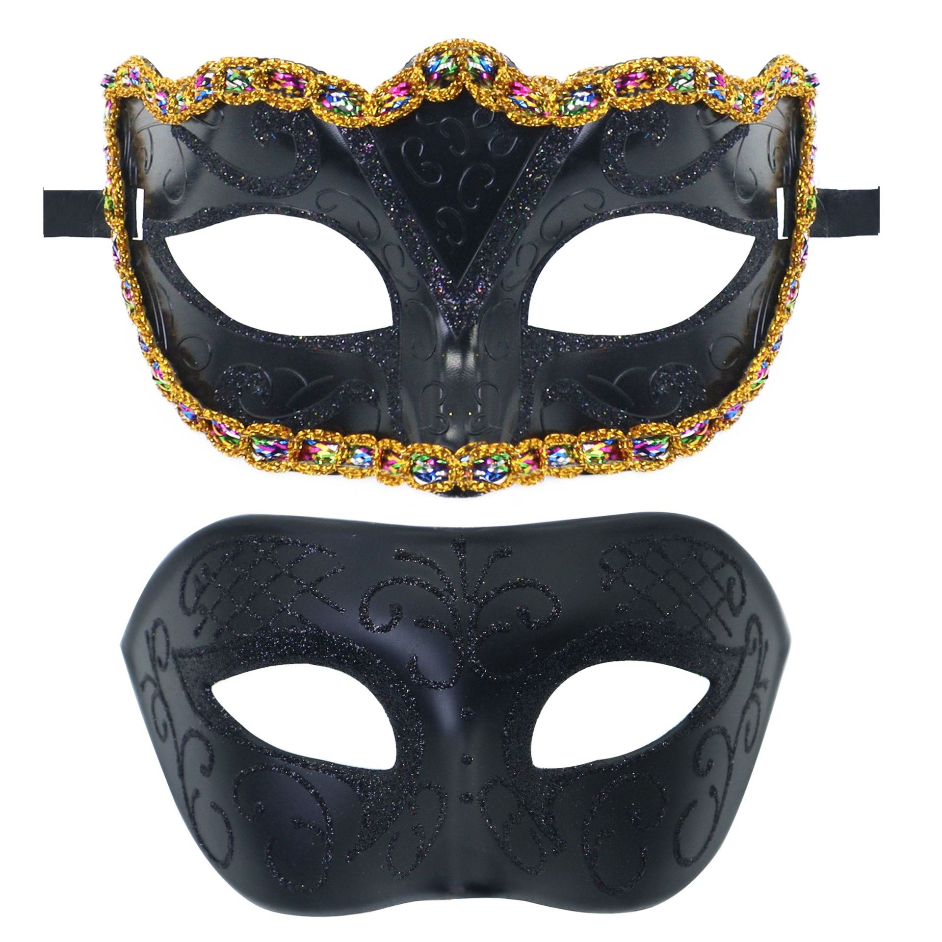 Amazon máscaras de fiesta de carnaval de venta caliente máscaras de baile unisex pintadas alrededor del borde de San Valentín