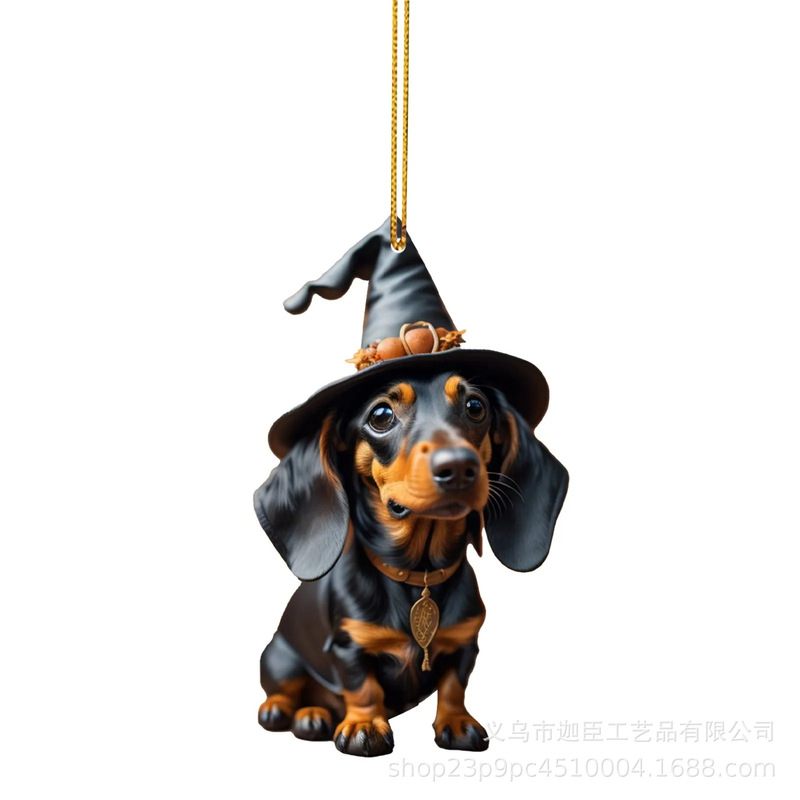 国境を越えた新製品クリスマス装飾品ソーセージ犬ストラップ平面クリスマスツリーストラップクリスマスツリーストラップ|undefined