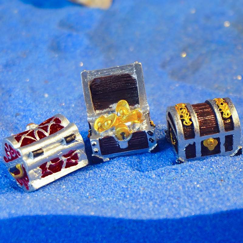 Micro paisaje musgo pequeños adornos retro jungla submarina caja del tesoro acuario pecera paisajismo accesorios al por mayor