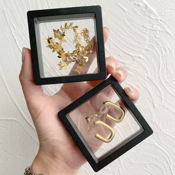 A generation of hair please shoot mosquito coil ear clip jewelry anti-oxidation transparent pe film suspension box portable storage box