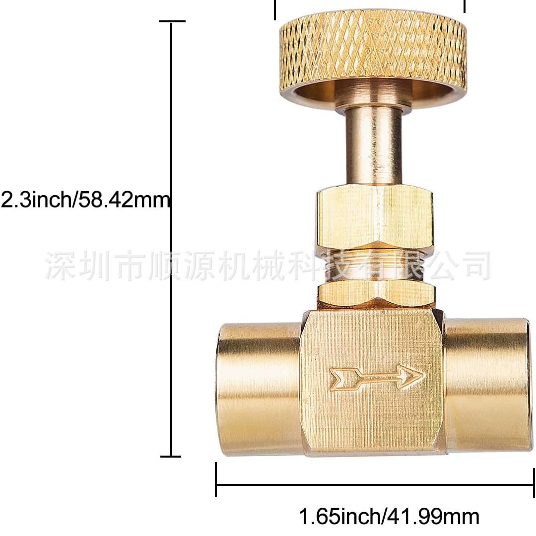 Зубчатый латунный пружинный игольчатый клапан NPT, регулирующий клапан под прямым углом, пагода, игольчатый клапан, дроссельный клапан, клапан регулирования потока