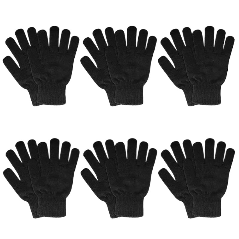 Winter Gloves Women Men's Warm Knitted Gloves Black Gloves Cycling Driving Running Gloves Hiking