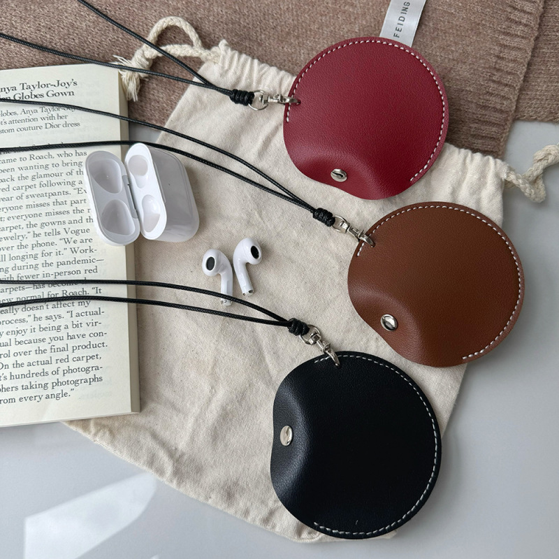 Cross-border Storage Key Bag Neck Hanging Bluetooth Headset Leather Portable Coin Purse Korean Style Decorative Necklace Bag