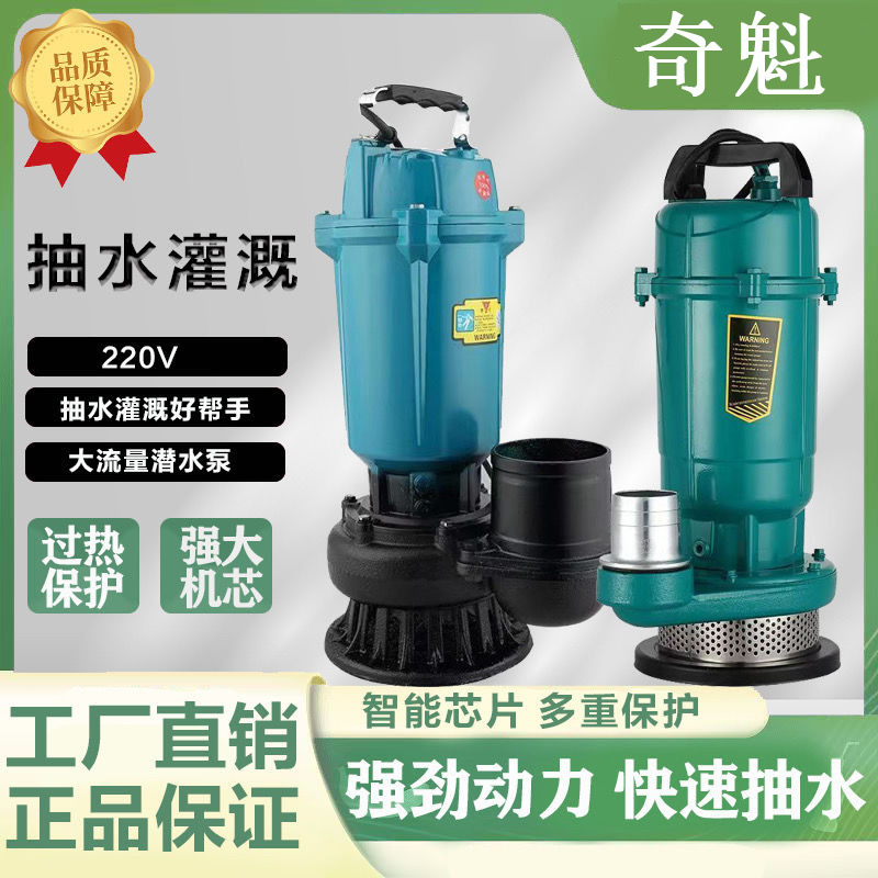 国标人民潜水泵220V380V清水泵农用灌溉泵家用大流量高扬程垒德株