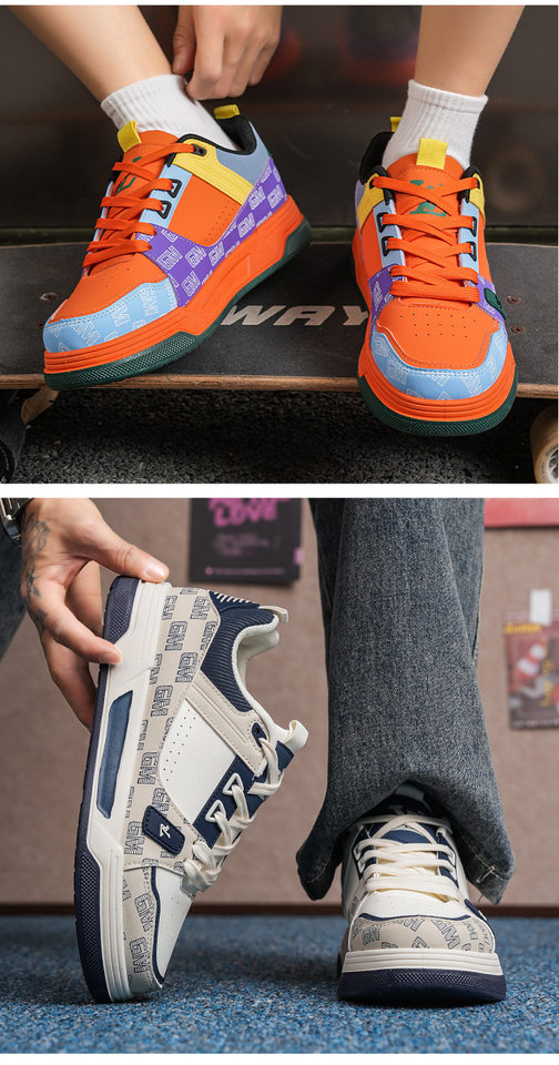 Giày sneaker nam cổ lửng thoáng khí phối màu, đế dày gót 3–5 cm — G 8220m Xanh dương, G 8220m Xanh lá, G8220 màu cam, G8220 xám đen chi tiết 12