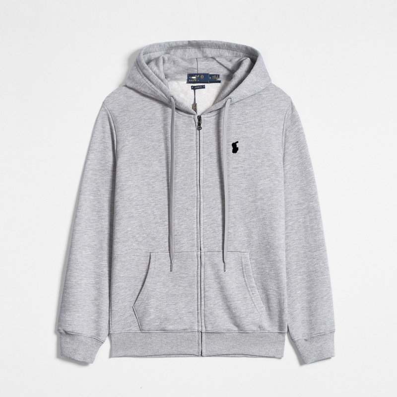 Autumn and Winter Cross-Border Rl Trendy Brand Polo Accessible Luxury Men's Velvet Zipper Cardigan Pony Logo Embroidered Hoodie Sweatshirt Autumn and Winter Cross-Border Rl Trendy Brand Polo Accessible Luxury Men's Velvet Zipper Cardigan Pony Logo Embroidered Hoodie Sweatshirt