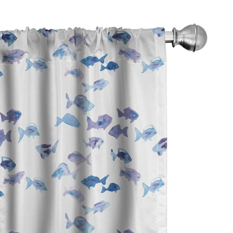 Cross-Border Trade Marine Underwater Creatures Watercolor Fish Pattern Digital Printing Curtains Bedroom Living Room Manufacturer Wholesale Cross-Border Trade Marine Underwater Creatures Watercolor Fish Pattern Digital Printing Curtains Bedroom Living Room Manufacturer Wholesale