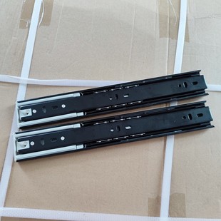 Three-section Steel Ball Buffer Drawer Track Three-section Track Thickened Buffer Damping Cabinet Drawer Guide Rail Slide Track Runway