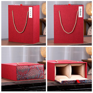 High-grade wine box red wine wine pattern color change hand carrying liquor box wooden brocade box gift box packaging storage high box