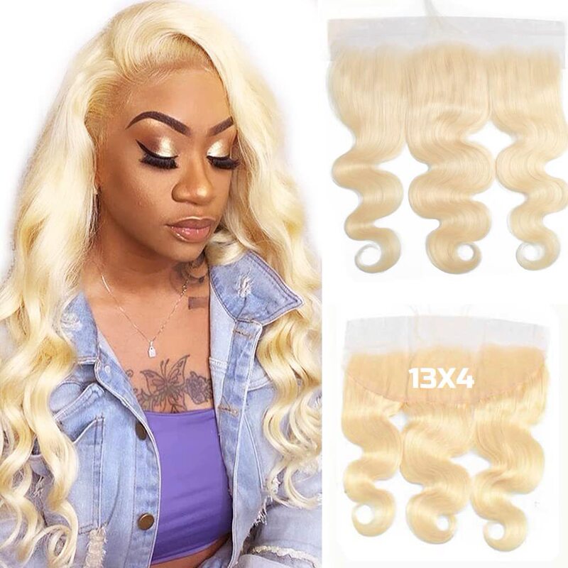 613 color transparent net hair block front 13X4 13X6 real hair silk foreign trade wig a generation of hair 613 color transparent net hair block front 13X4 13X6 real hair silk foreign trade wig a generation of hair