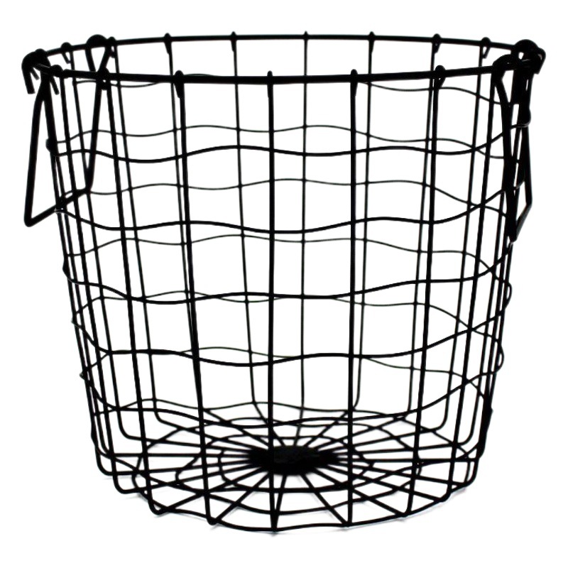 INS Estilo nórdico de hierro tejido cesta de almacenamiento de escritorio cesta de almacenamiento negro hogar rejilla cesta de lavandería al por mayor