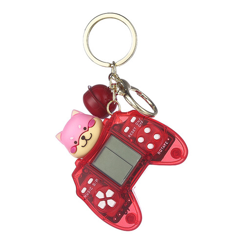 Creative cartoon personality mini game console keychain cute handheld Tetris game console internet celebrity pendant