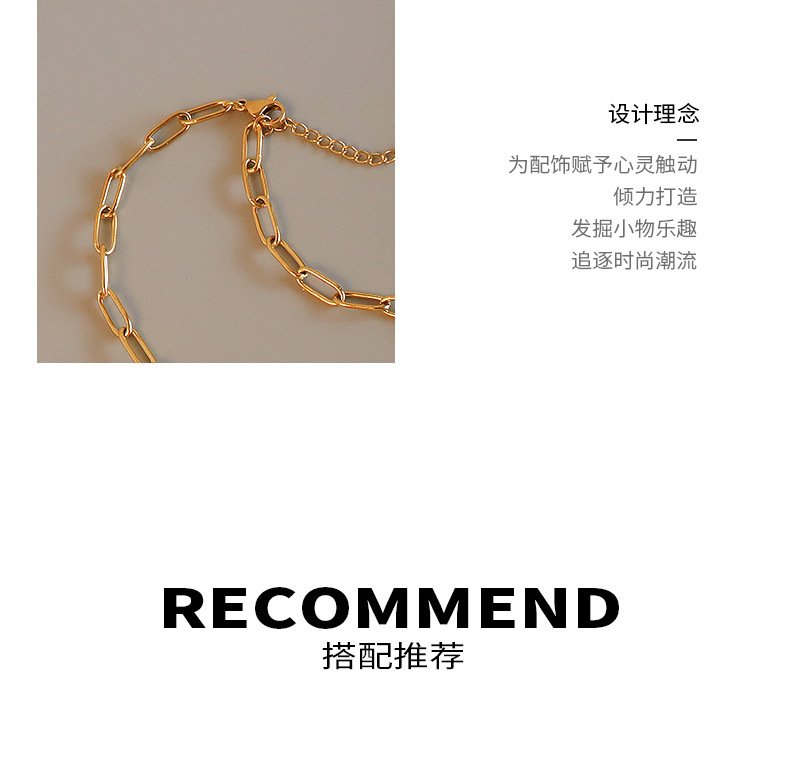 Fashion U-shaped Horseshoe Buckle Titanium Steel Necklace display picture 4