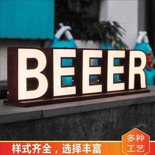 Acrylic stainless steel resin three-dimensional luminous word door signboard outdoor advertising logo cross-border light box letter card
