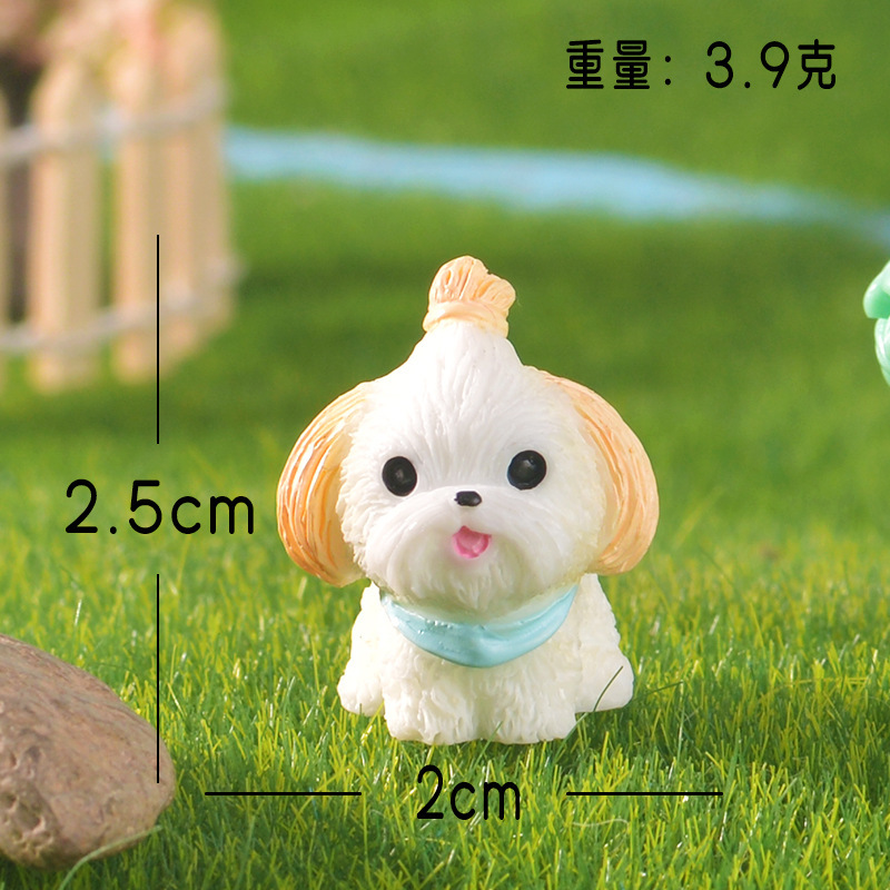 マイクロ風景装飾品シミュレーションよだれかけ子犬かわいい人形ホームカーレジン diy クラフト装飾装飾品|undefined