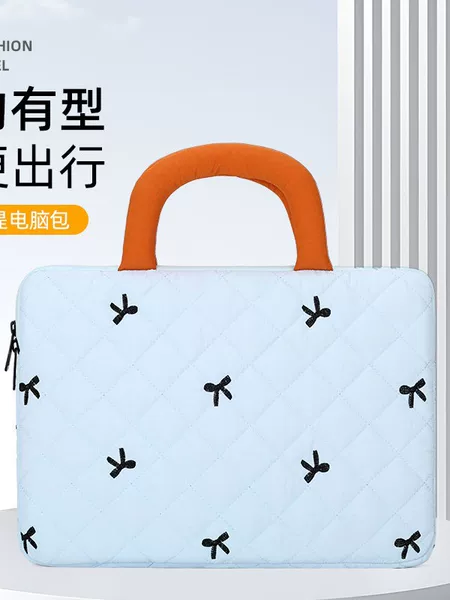 Korean ins tablet storage bag with cute diamond embroidery and bow 11/13/15inch laptop storage bag