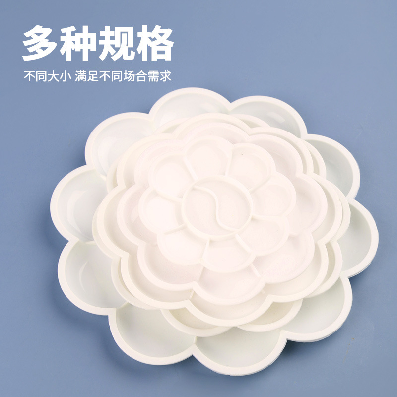 Fábrica al por mayor paleta de plástico imitación porcelana maquillaje manicura gouache acuarela pintura china estudiante práctica formación paleta