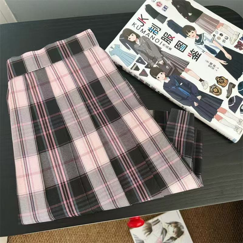 Factory wholesale JK plaid skirt fog sea apricot pine blue student A- shaped skirt pepper small rose red pleated Factory wholesale JK plaid skirt fog sea apricot pine blue student A- shaped skirt pepper small rose red pleated