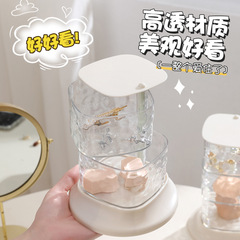 Transparent Earring Organizer, Powder Puff Rotating Case, Dustproof Beauty Blender & Makeup Cotton Pad Holder, Disposable Sample Rack