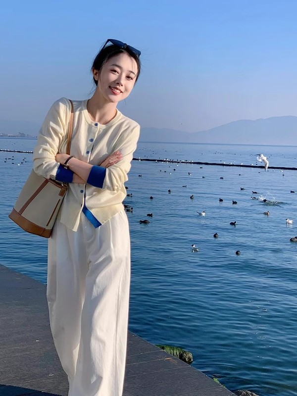 法式假两件短款开衫毛衣外套女2025早秋单穿薄款超好看针织衫上衣|undefined
