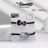Новая подлинная высококачественная серебряная серия Sanrio Hello Kitty с бантом, высокоэластичная веревка для волос 00172