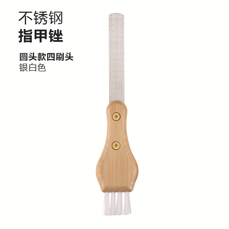 Silver white bamboo handle; round head style with four brushes