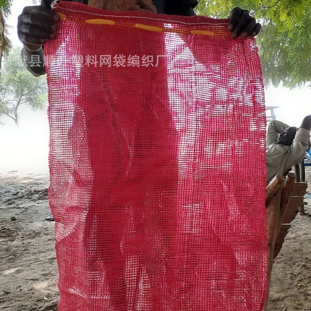 厂家供应 pp圆织全扁丝洋葱网眼袋 出口非洲皮牙子 土豆圆织网袋